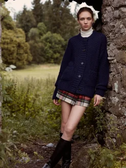 Discount White + Warren alpaca blend cardigan Navy