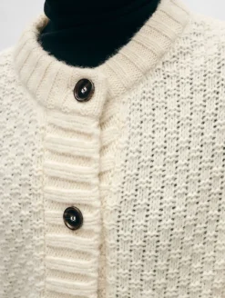 Clearance White + Warren alpaca blend cardigan Ivory