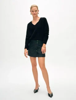 Sale White + Warren brushed cashmere easy v neck Black