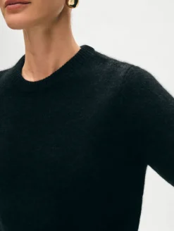 Fashion White + Warren brushed cashmere tee Black