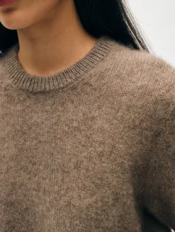 Best White + Warren brushed cashmere tee Taupe