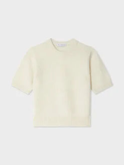 Clearance White + Warren brushed cashmere tee Ivory