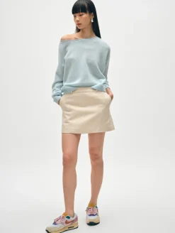 Discount White + Warren cashmere boatneck sweater TidalPoolHeather