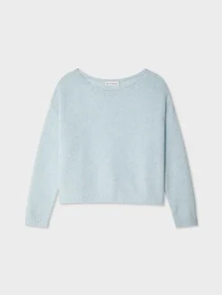 Discount White + Warren cashmere boatneck sweater TidalPoolHeather