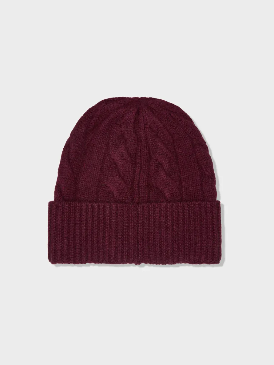 Best White + Warren cashmere cable beanie Sangria