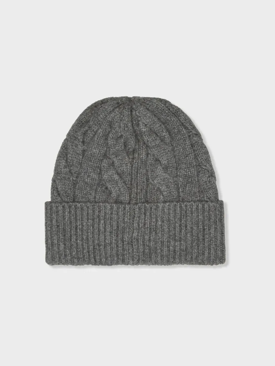 Discount White + Warren cashmere cable beanie GraphiteHeather