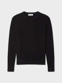 Fashion White + Warren cashmere crewneck Black