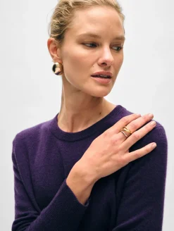 Outlet White + Warren cashmere crewneck MidnightViolet