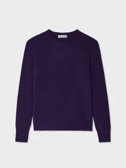 Outlet White + Warren cashmere crewneck MidnightViolet