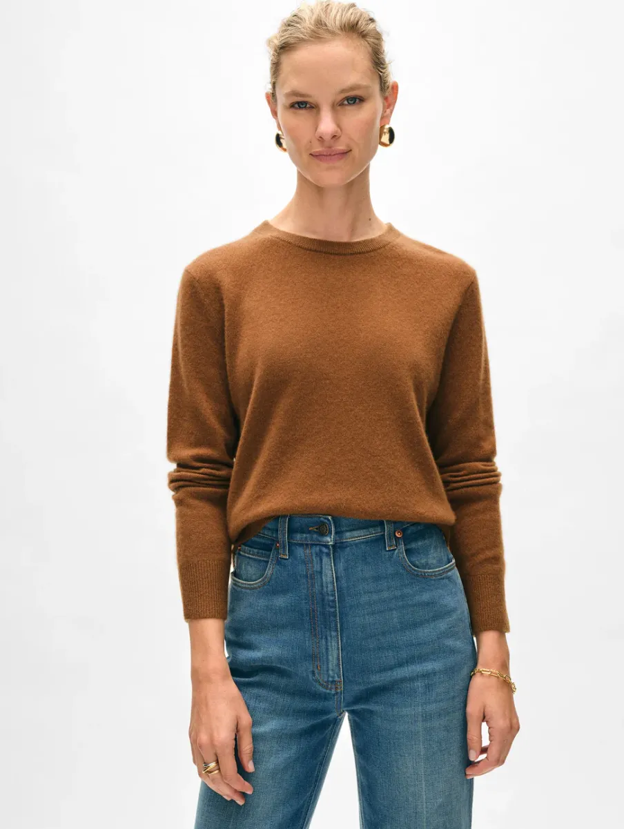 Best White + Warren cashmere crewneck CedarBrown