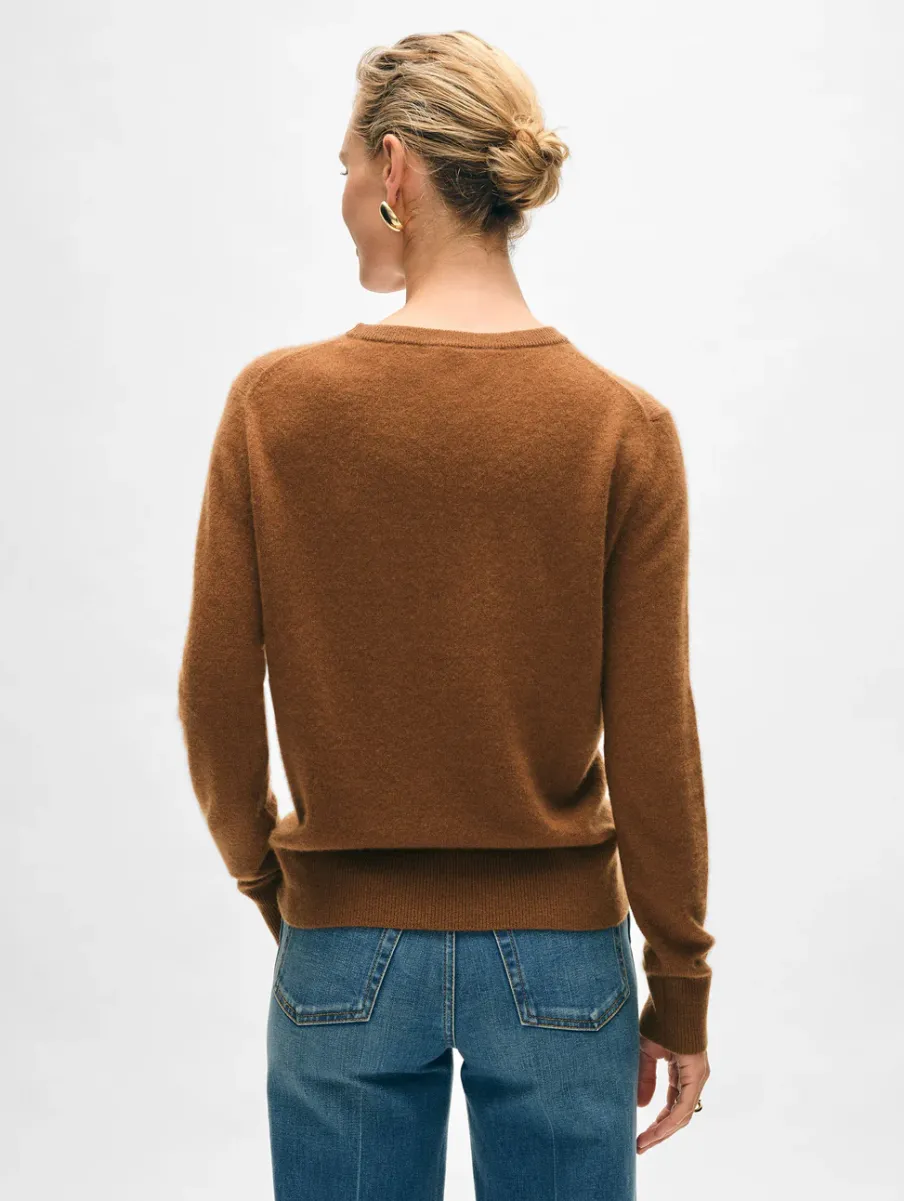 Best White + Warren cashmere crewneck CedarBrown
