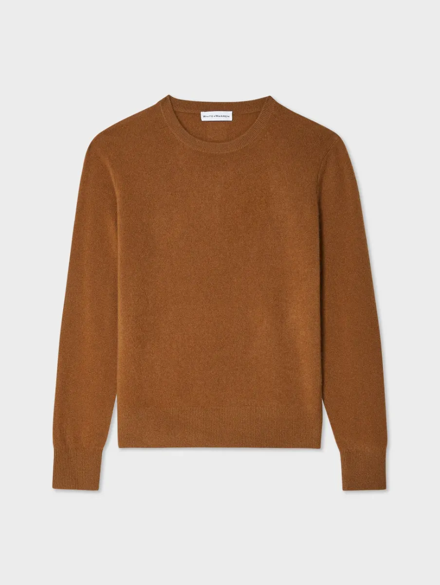 Best White + Warren cashmere crewneck CedarBrown