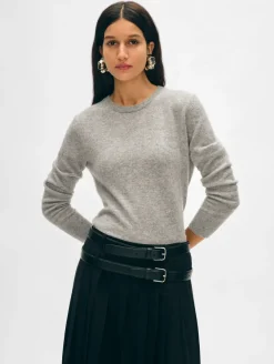 Best White + Warren cashmere crewneck GreyHeather