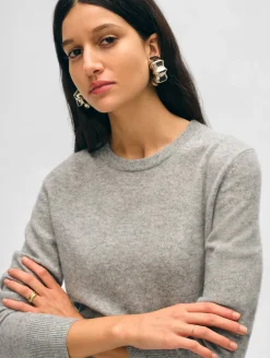 Best White + Warren cashmere crewneck GreyHeather