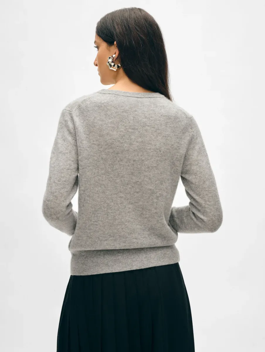 Best White + Warren cashmere crewneck GreyHeather