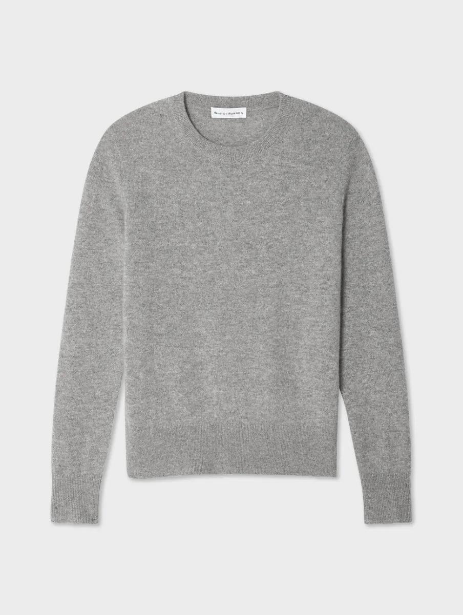 Best White + Warren cashmere crewneck GreyHeather