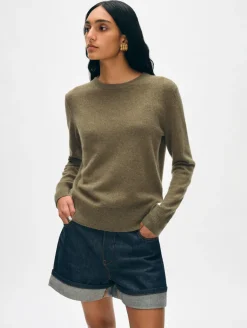 Best White + Warren cashmere crewneck Loden