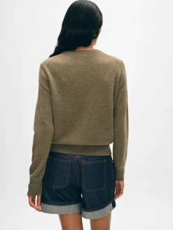 Best White + Warren cashmere crewneck Loden