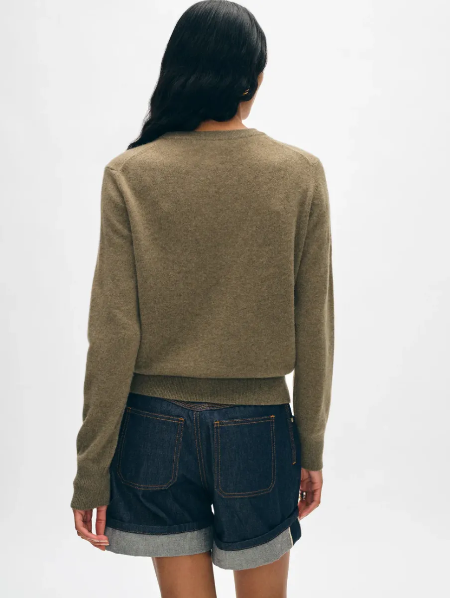 Best White + Warren cashmere crewneck Loden