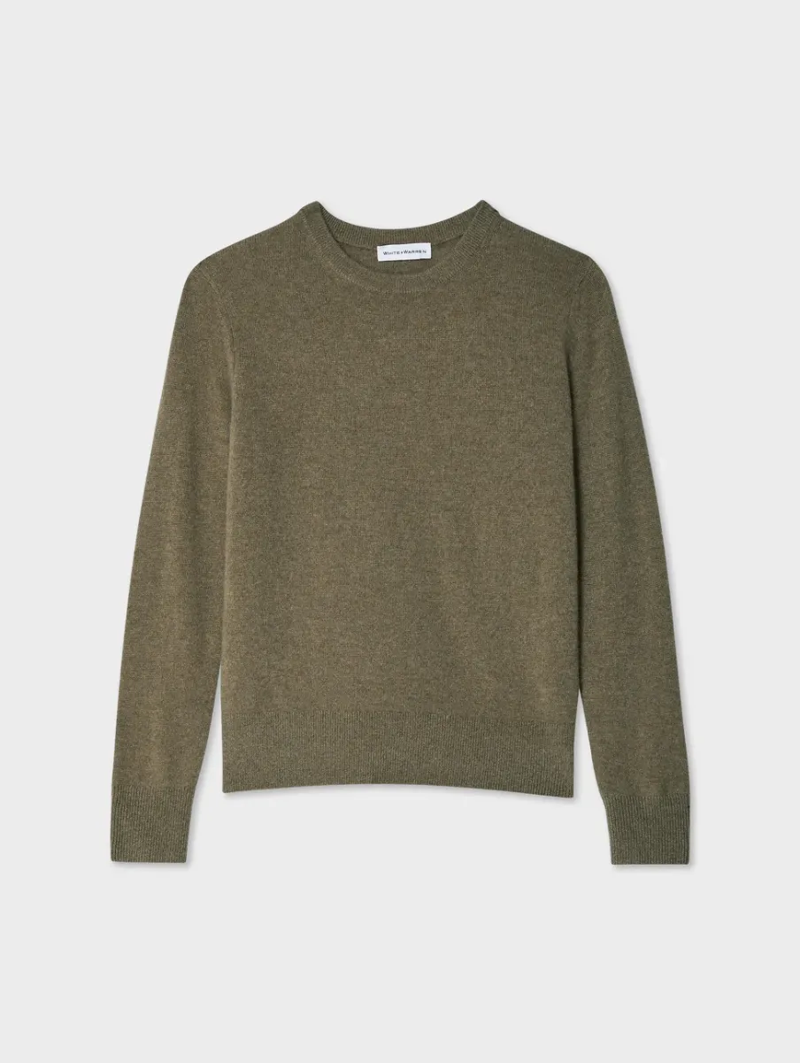 Best White + Warren cashmere crewneck Loden