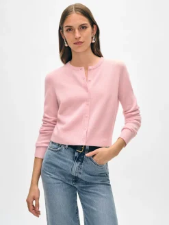 Sale White + Warren cashmere crewneck cardigan Primrose