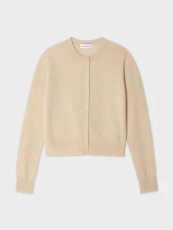 Best White + Warren cashmere crewneck cardigan SandWispHeather