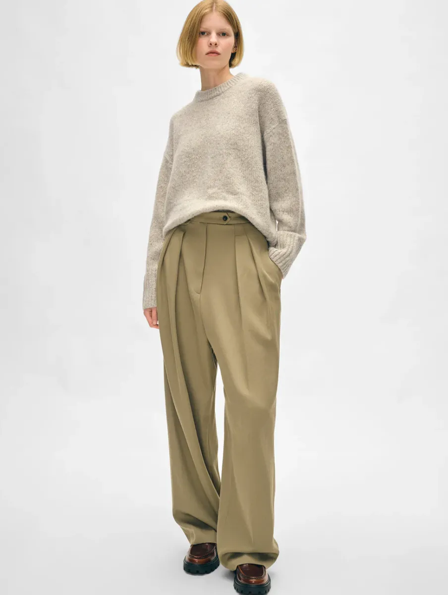 Hot White + Warren cashmere donegal easy crewneck SpeckledOat