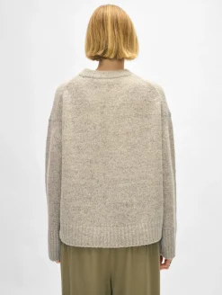 Hot White + Warren cashmere donegal easy crewneck SpeckledOat