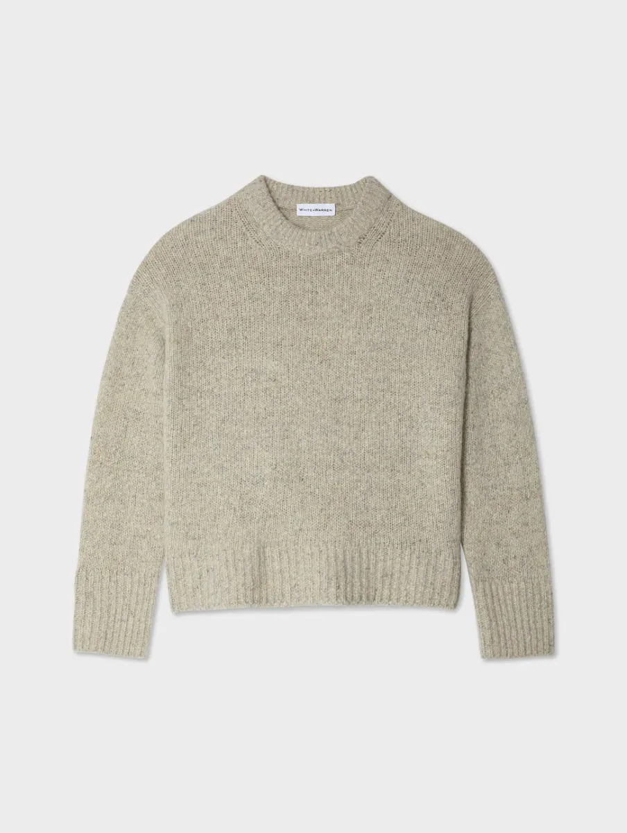 Hot White + Warren cashmere donegal easy crewneck SpeckledOat