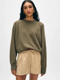 Online White + Warren cashmere easy sweatshirt Loden