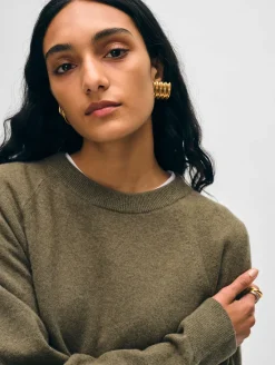 Online White + Warren cashmere easy sweatshirt Loden