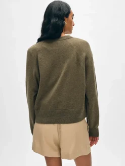 Online White + Warren cashmere easy sweatshirt Loden