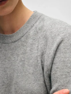 Fashion White + Warren cashmere easy sweatshirt GreyHeather