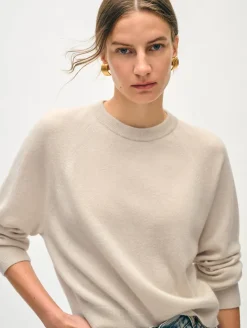Clearance White + Warren cashmere easy sweatshirt NaturalHeather