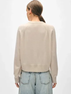 Clearance White + Warren cashmere easy sweatshirt NaturalHeather