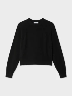 Discount White + Warren cashmere easy sweatshirt Black