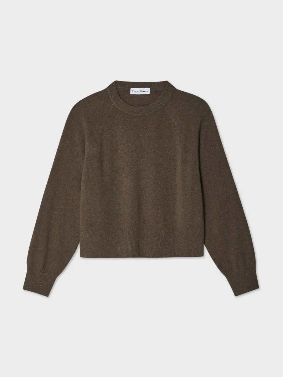Discount White + Warren cashmere easy sweatshirt RussetBrown