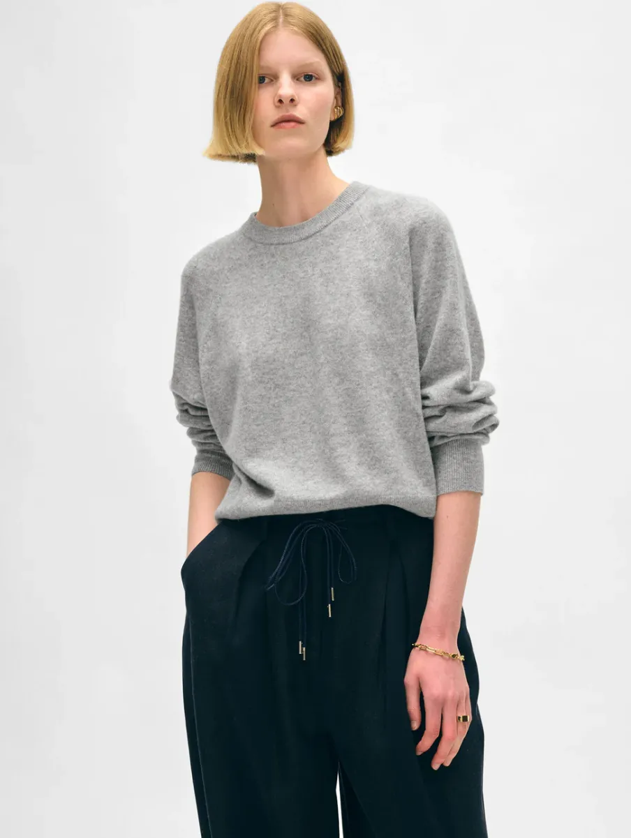 Best White + Warren cashmere easy sweatshirt GreyHeather