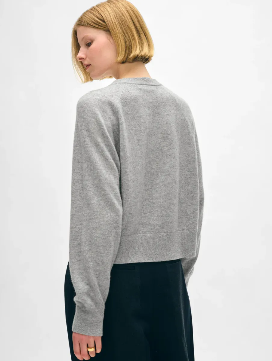 Best White + Warren cashmere easy sweatshirt GreyHeather