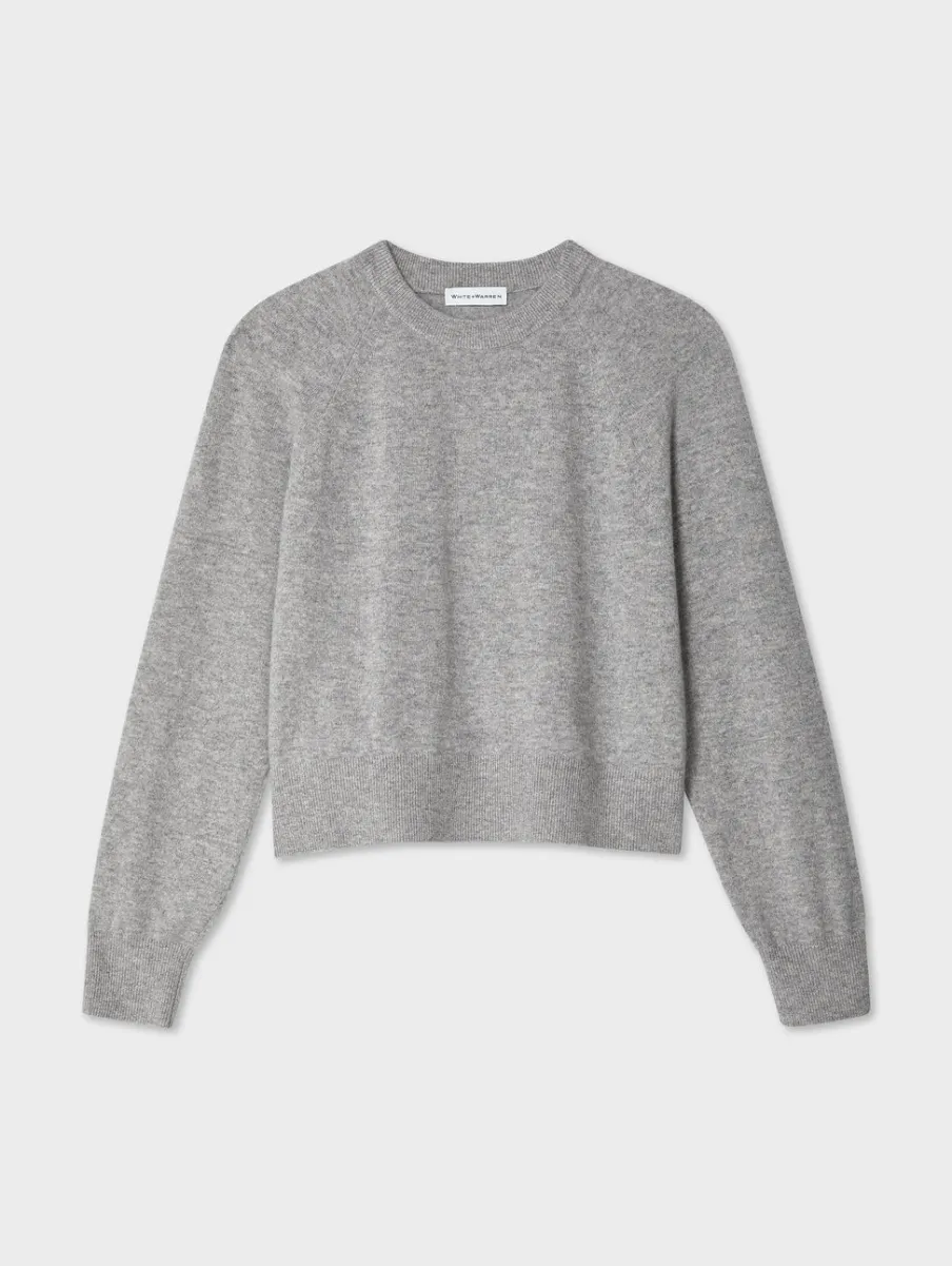 Best White + Warren cashmere easy sweatshirt GreyHeather