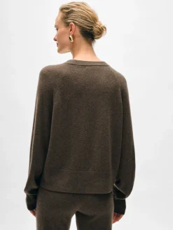 Sale White + Warren cashmere easy sweatshirt RussetBrown