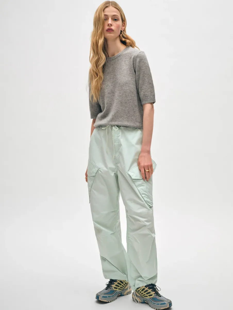 Sale White + Warren cashmere elbow sleeve tee GreyHeather