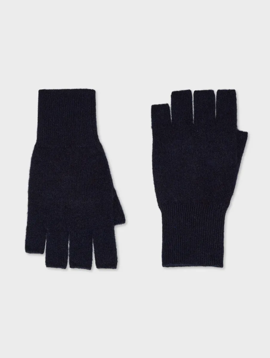 Online White + Warren cashmere fingerless glove DeepNavy