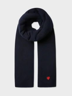 Hot White + Warren cashmere heart travel wrap DeepNavy