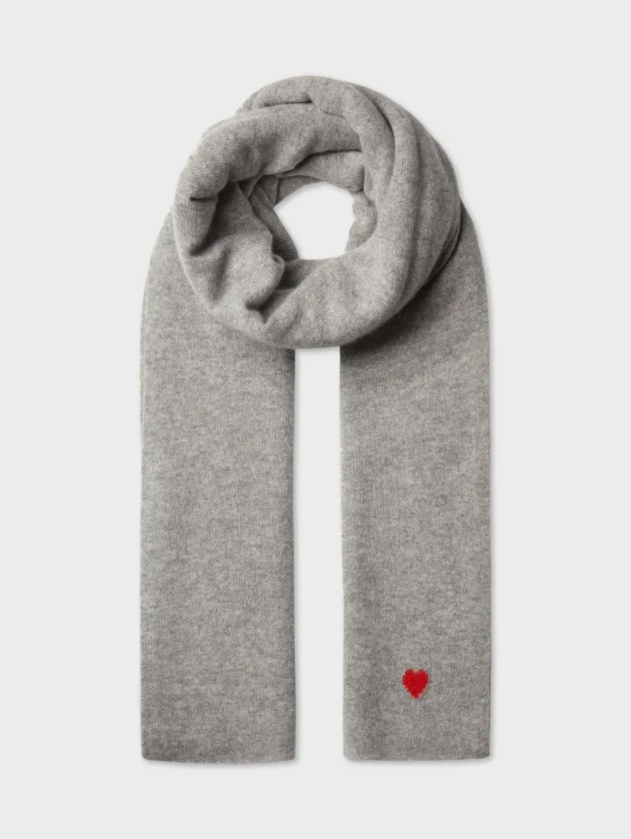 Best White + Warren cashmere heart travel wrap GreyHeather
