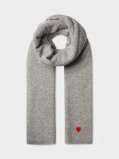 Clearance White + Warren cashmere heart travel wrap GreyHeather