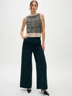 Clearance White + Warren cashmere houndstooth shell Sandwisp/Black