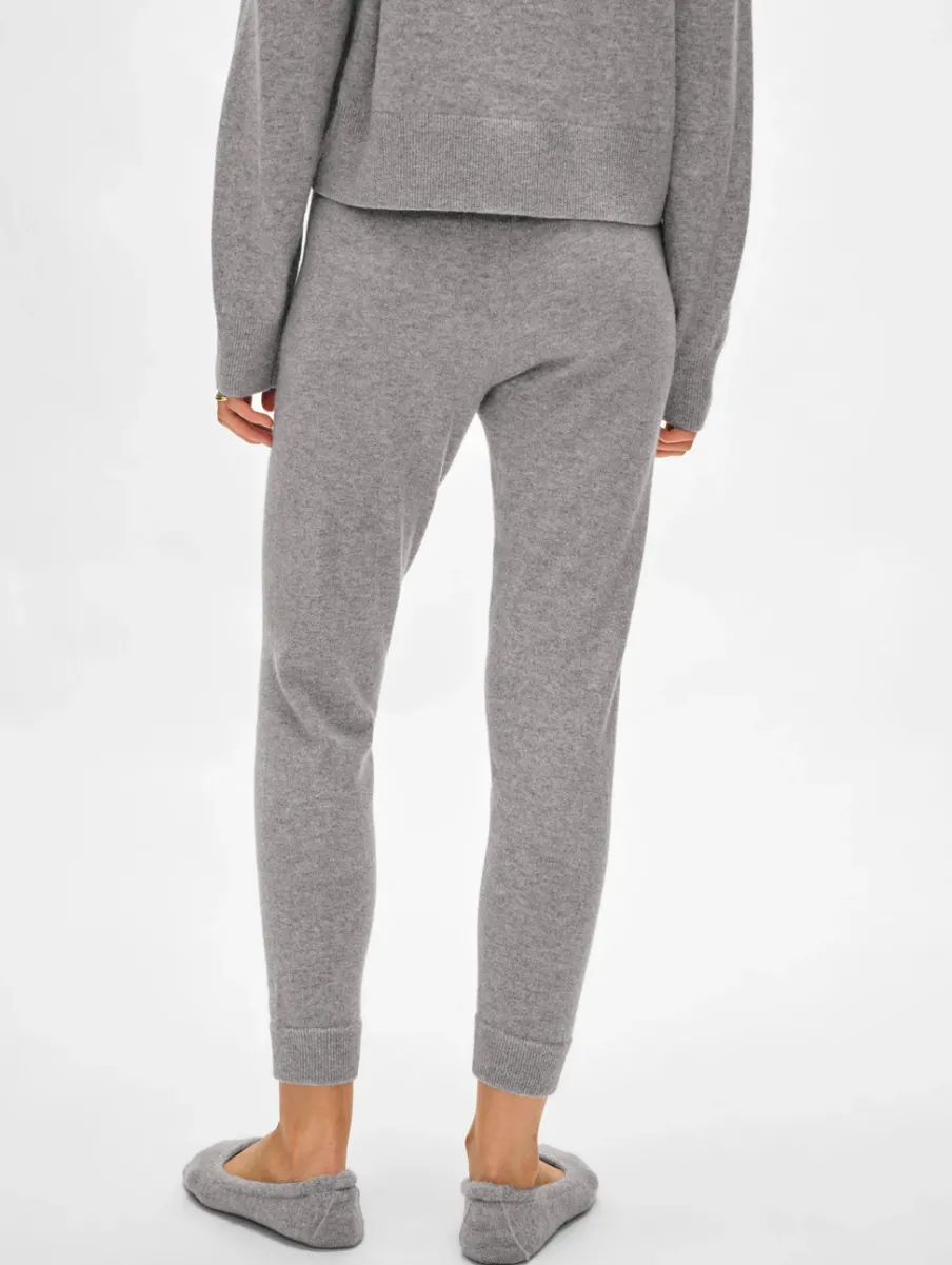 New White + Warren cashmere jogger GreyHeather
