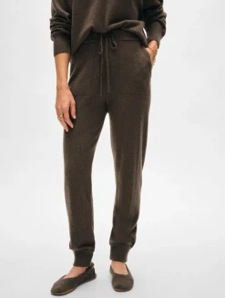 New White + Warren cashmere jogger RussetBrown