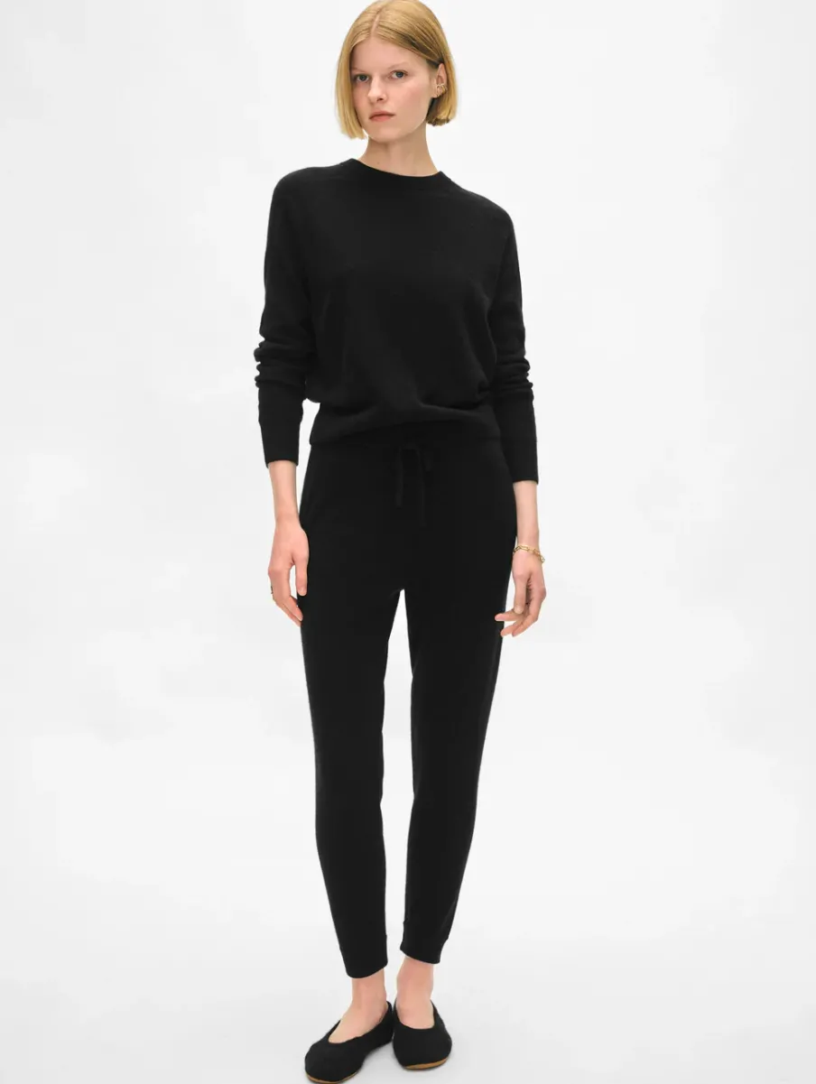 Best White + Warren cashmere jogger Black